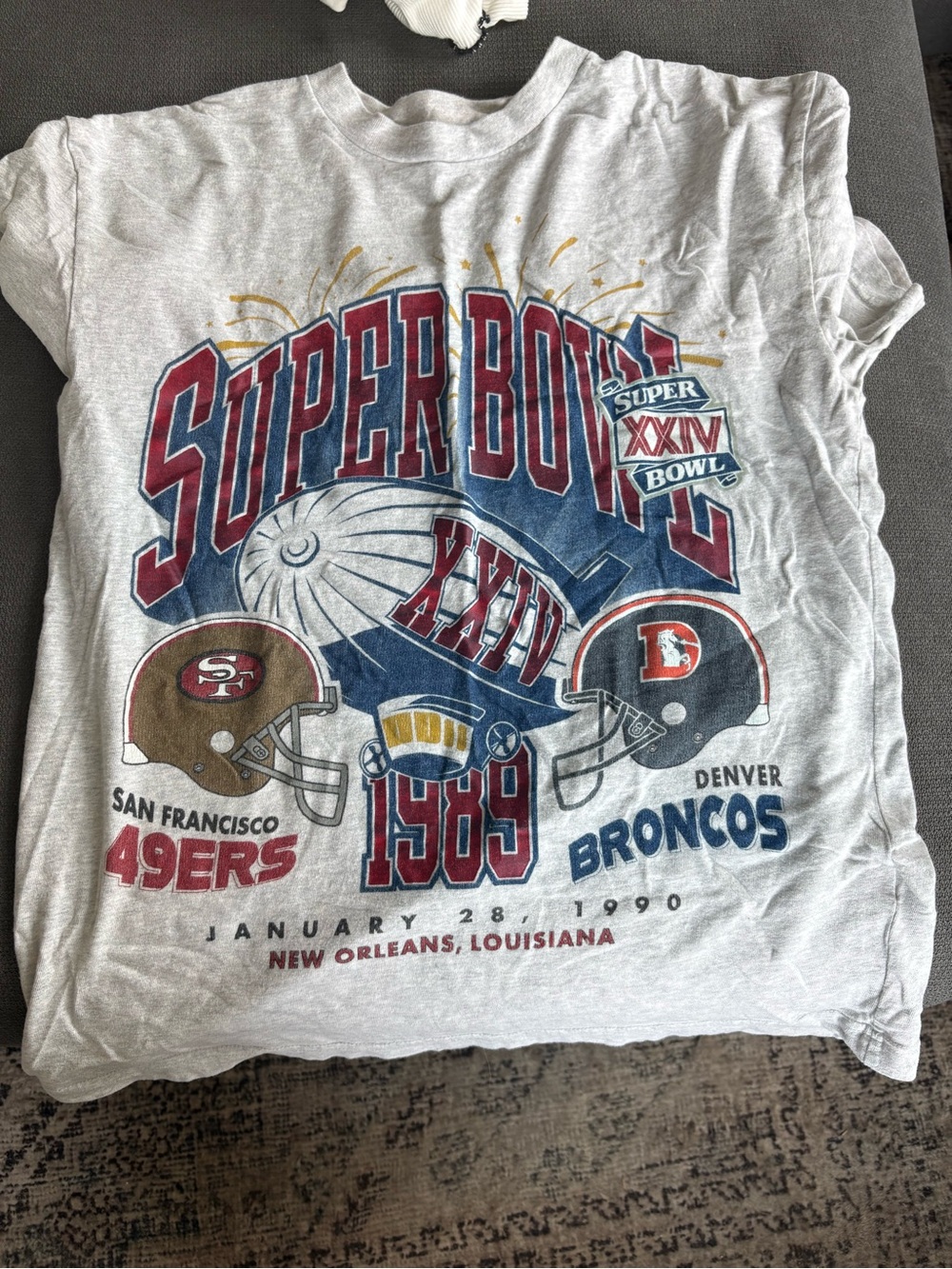 Abercrombie & Fitch Light Gray Super Bowl XXIV Graphic Tee